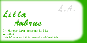 lilla ambrus business card